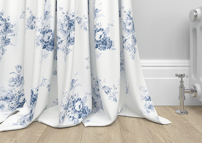 Shabby Chic by Rachel Ashwell Sunbleached Floral, China Blue - Made to Measure Curtains - Image 6